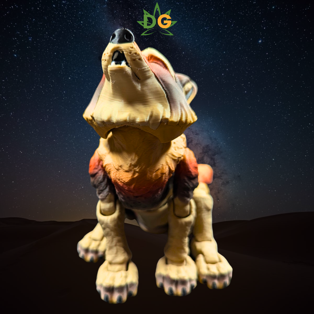 Color Shift Wolf Figurine - Articulated Animal Desk Pet 3D Printed