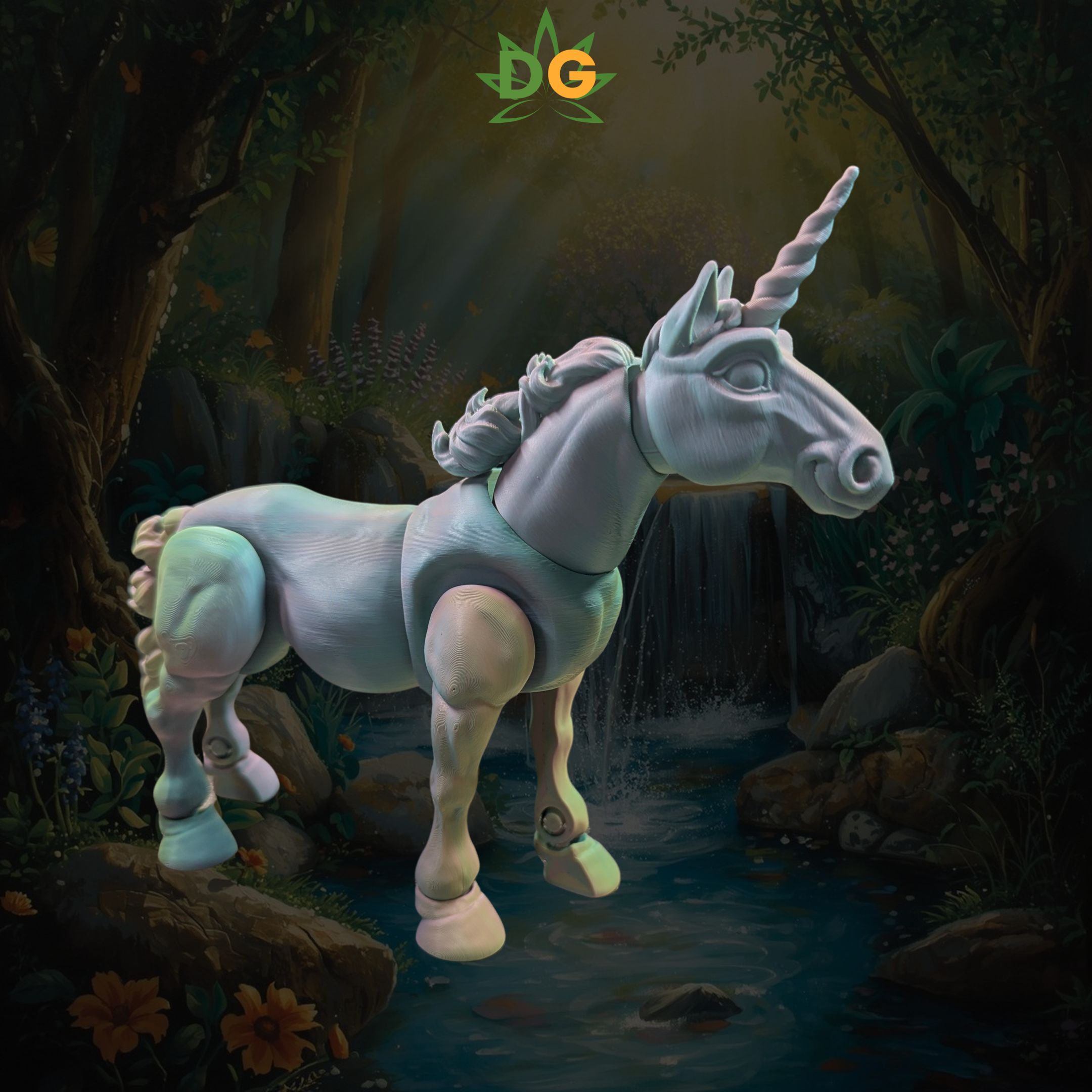 Flexi Unicorn Figure | 3D Printed Magical Creature with Multiple Colors!