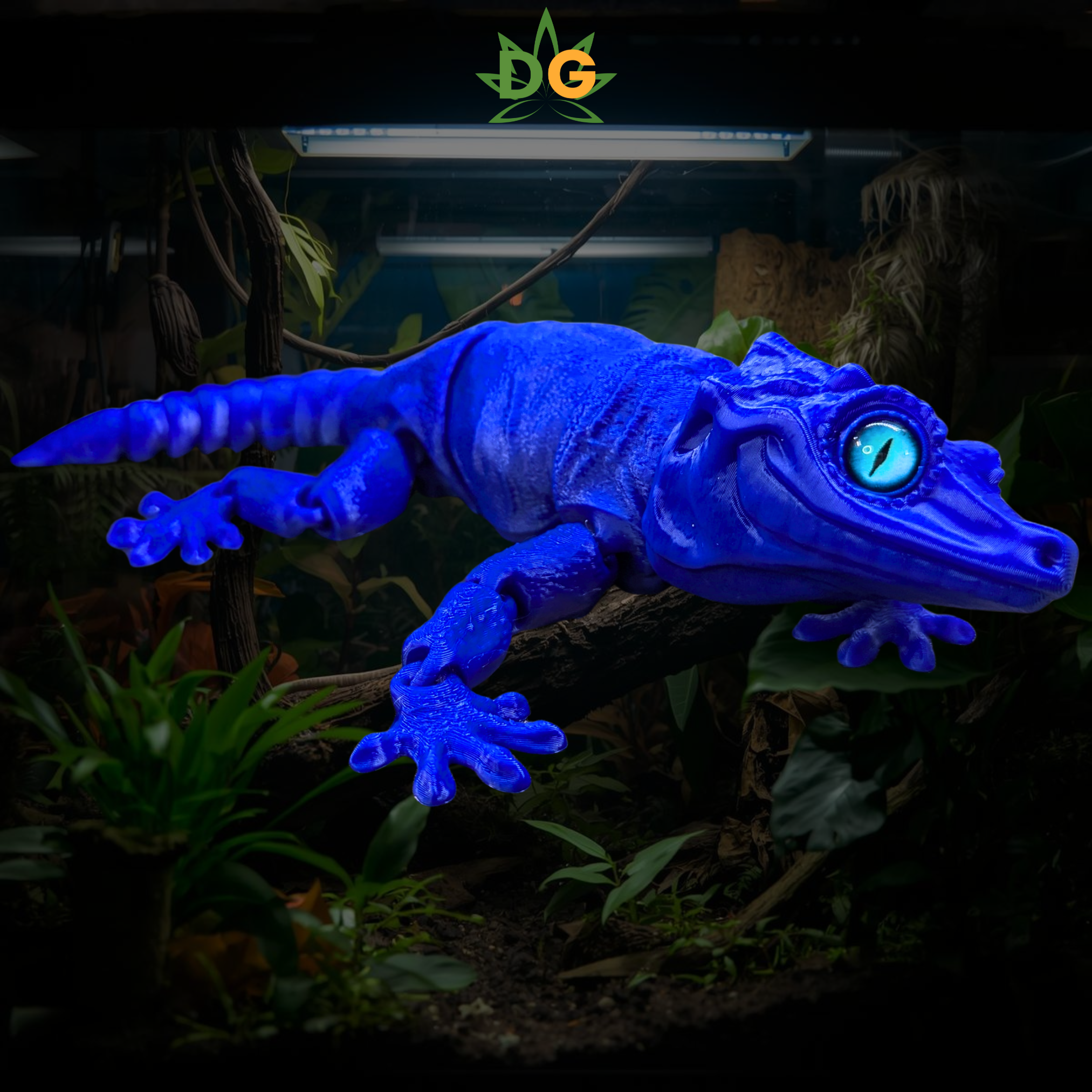 Articulated Gargoyle Gecko – 3D Printed Realistic Reptile with Glass Eyes