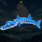 XL Articulated Barracuda Flexi - 3D Printed Ocean Predator Figure