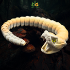 Articulated Rattlesnake 3D Printed Flexi with Realistic Glass Eyes