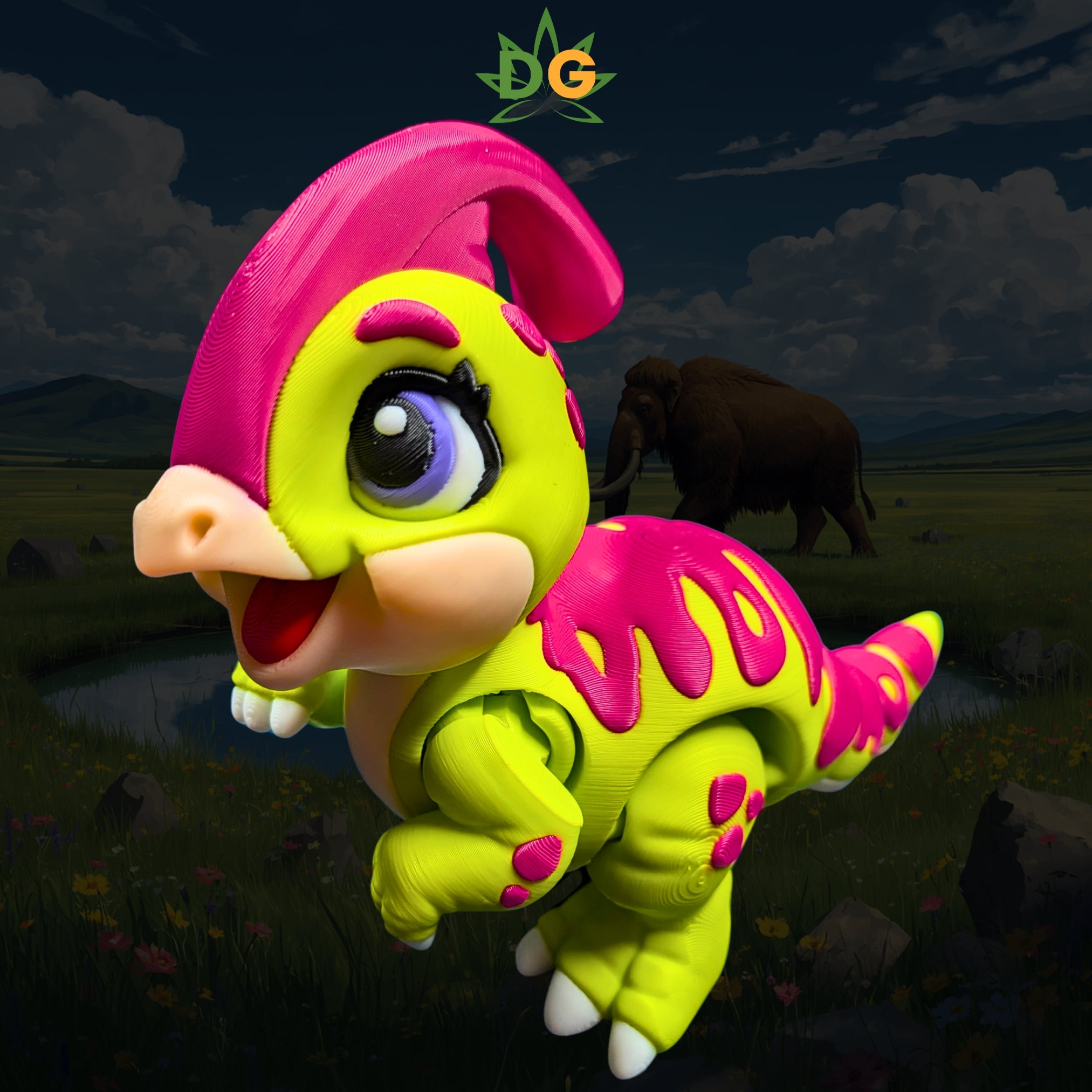 Cute Parasaurolophus Flexi Figure