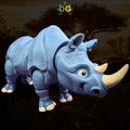 Rhino Flexi 3D Printed Figurine, Articulated Safari Animal