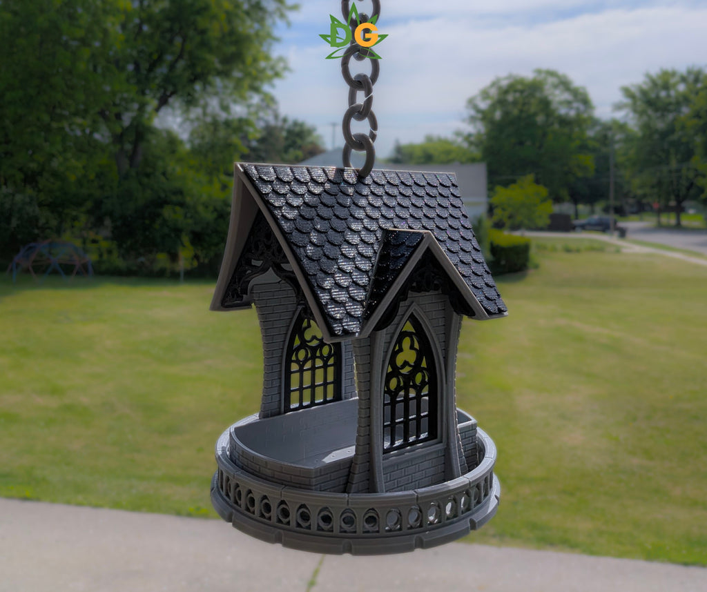 Hanging Gothic Castle Bird Feeder
