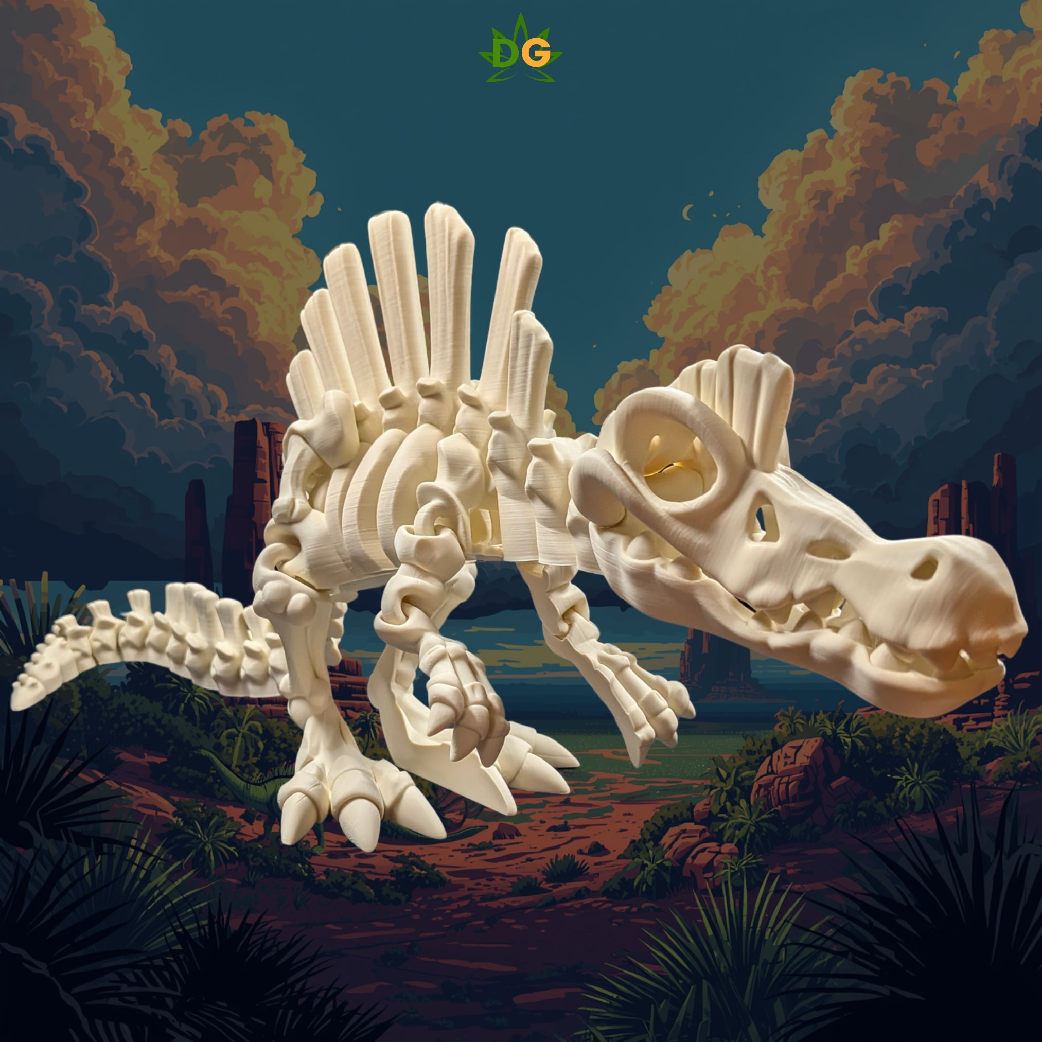 XL Articulated Spinosaurus Skeleton Figurine