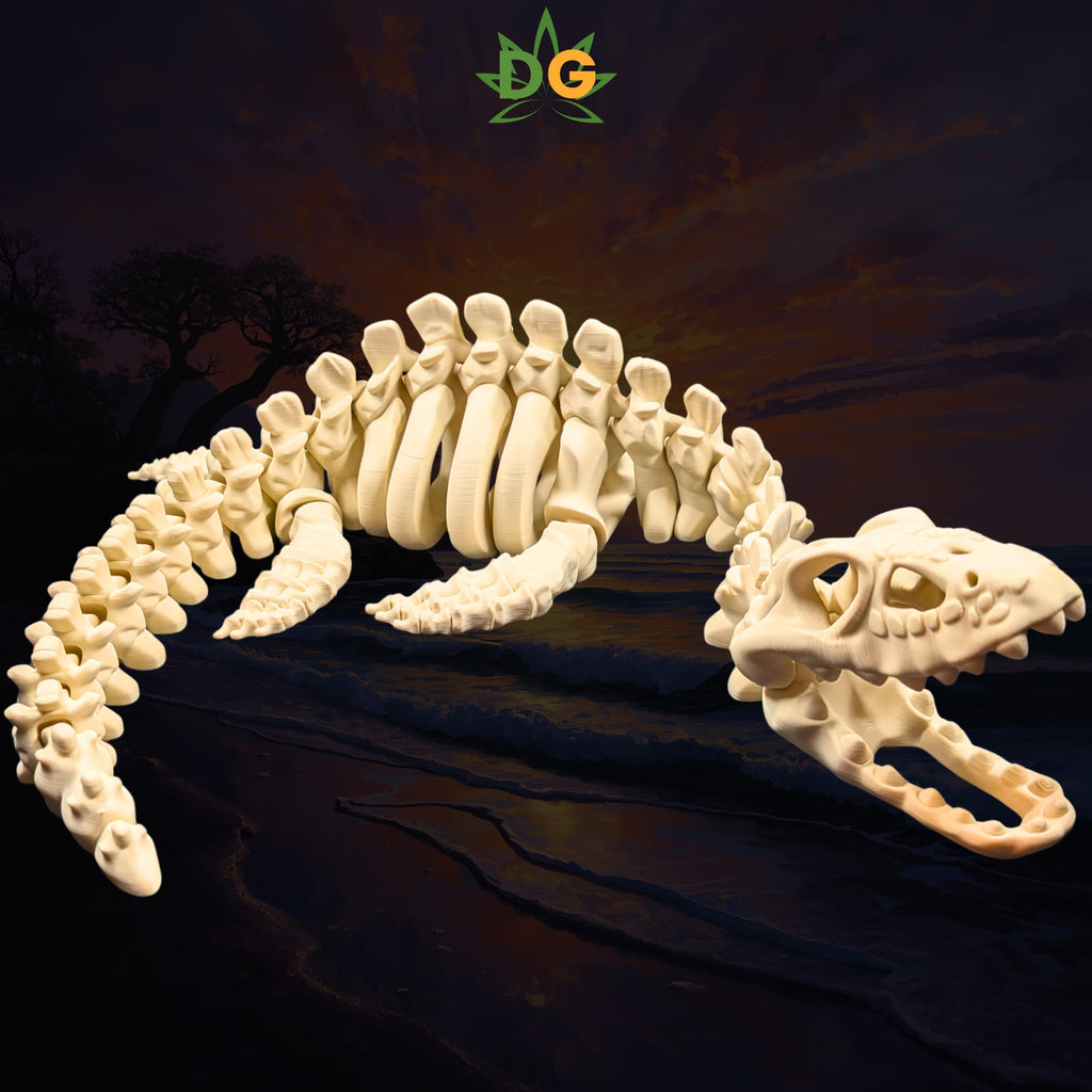 XL Articulated Plesiosaur Skeleton Flexi | 3D Printed Prehistoric Marine Reptile
