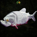 3D Printed Articulated Red Belly Piranha Flexi Fish | Lifelike River Predator with Glass Eyes
