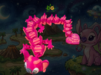 Articulated Blue & Pink Alien Flexi Figure - 3D Printed Tropical Creature