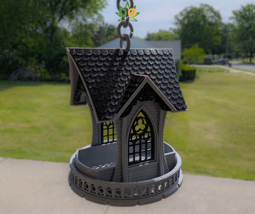 Hanging Gothic Castle Bird Feeder