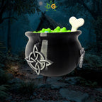 Spooky Witch's Cauldron Candy Jar - Bone Handle & Celtic Knot - The Perfect Halloween Decor