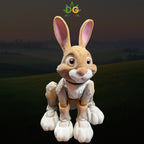Woodland Bunny Figurine, Flexible Rabbit Fidget and Spring Decor, 3D Printed