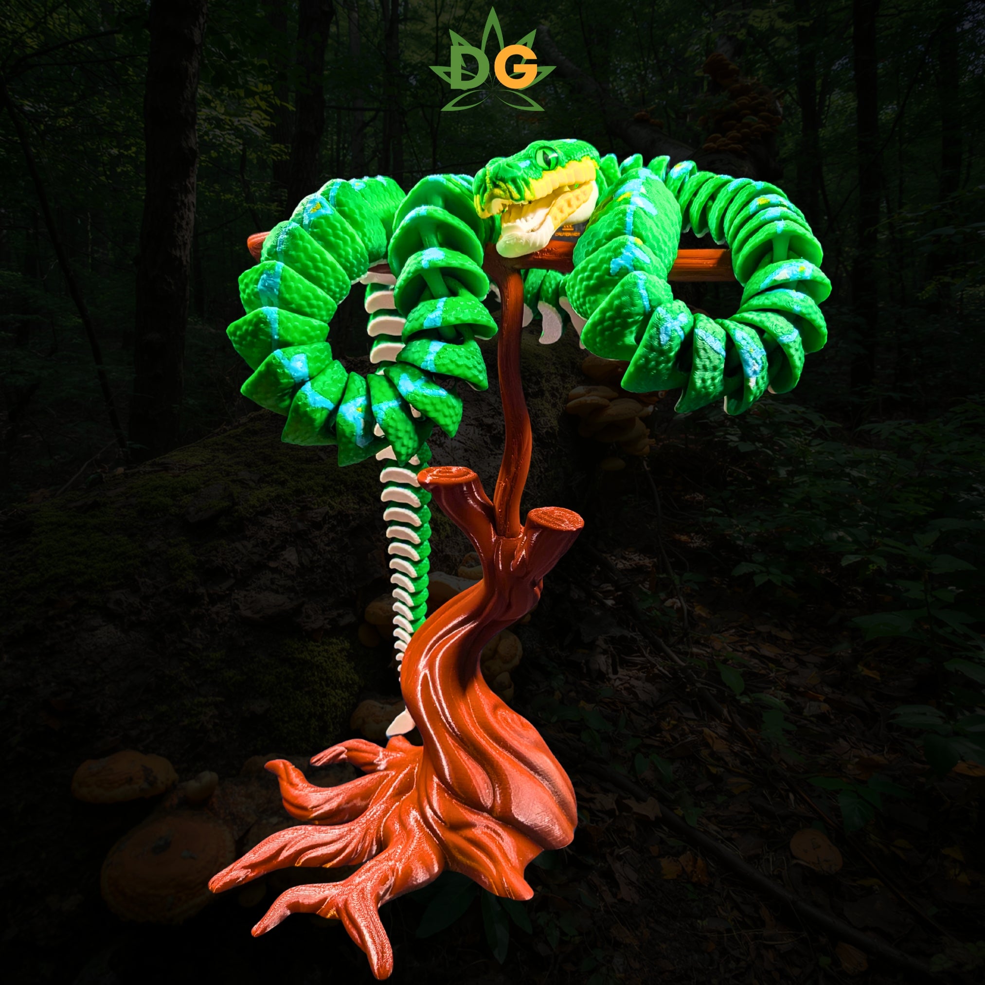 Green Tree Python Flexi with Glass Eyes