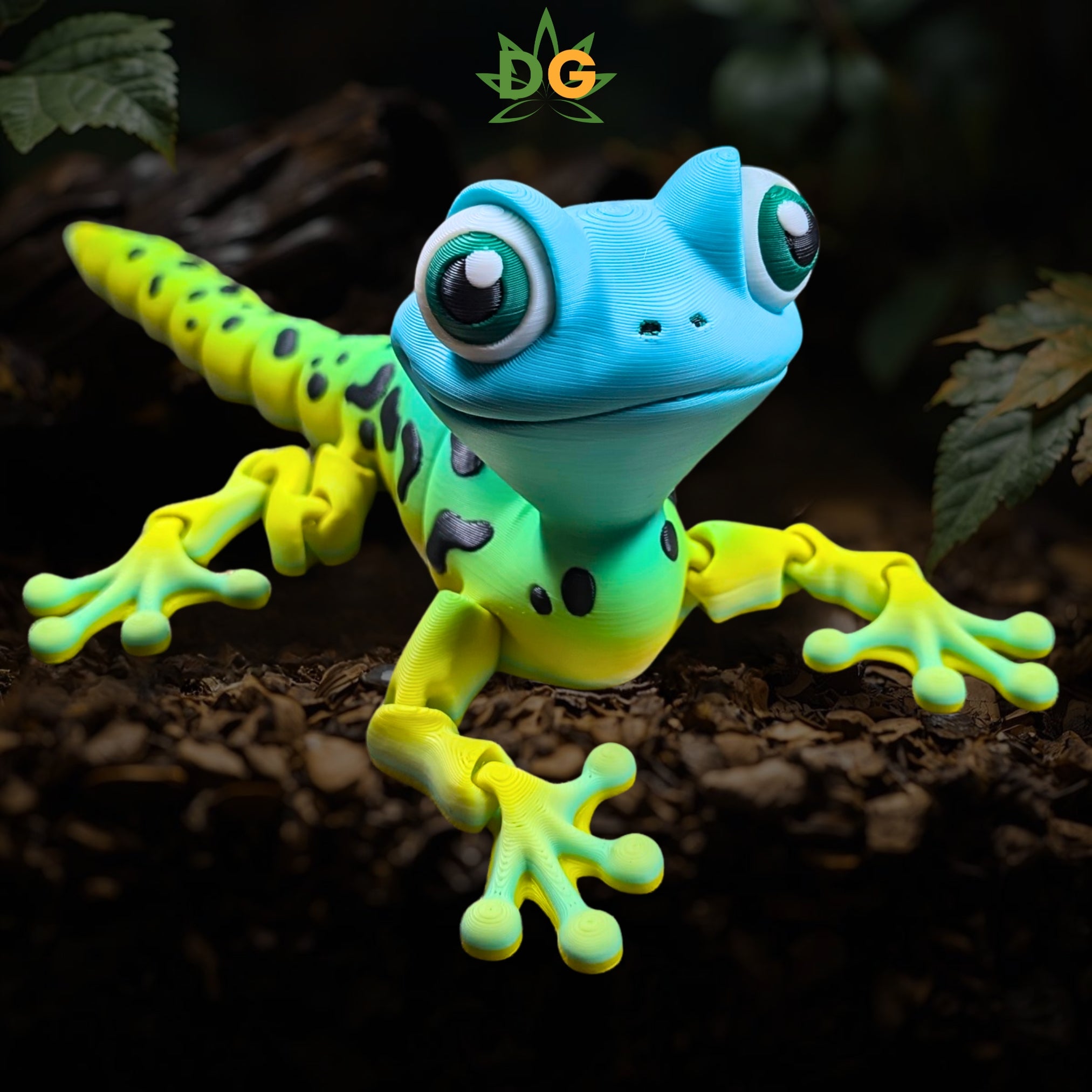 Flexi Gecko 3D Printed Fidget | Gradient Lizard