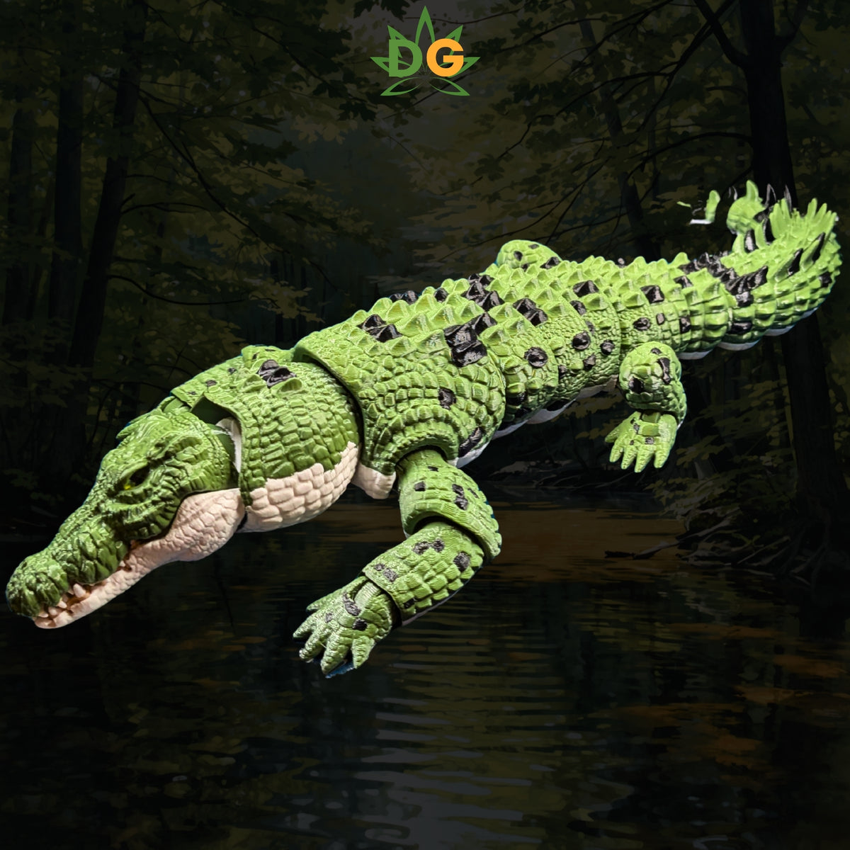 XL Flexi Saltwater Crocodile | 3D Printed Articulated Reptile Figure