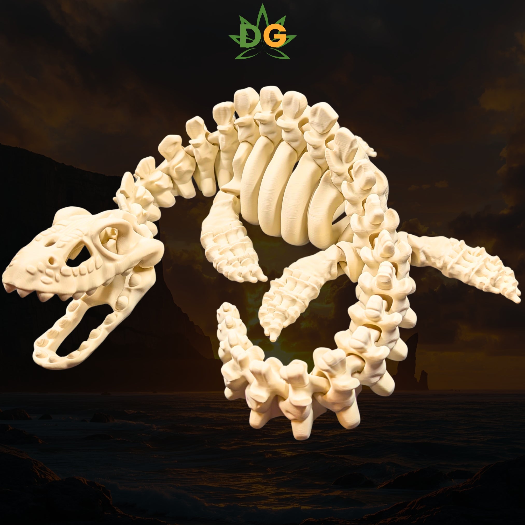 XL Articulated Plesiosaur Skeleton Flexi | 3D Printed Prehistoric Marine Reptile