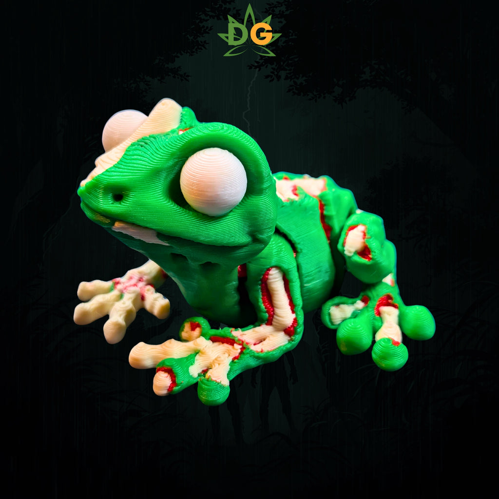 Mini Zombie Frog Flexi, Articulated Undead Amphibian Decor