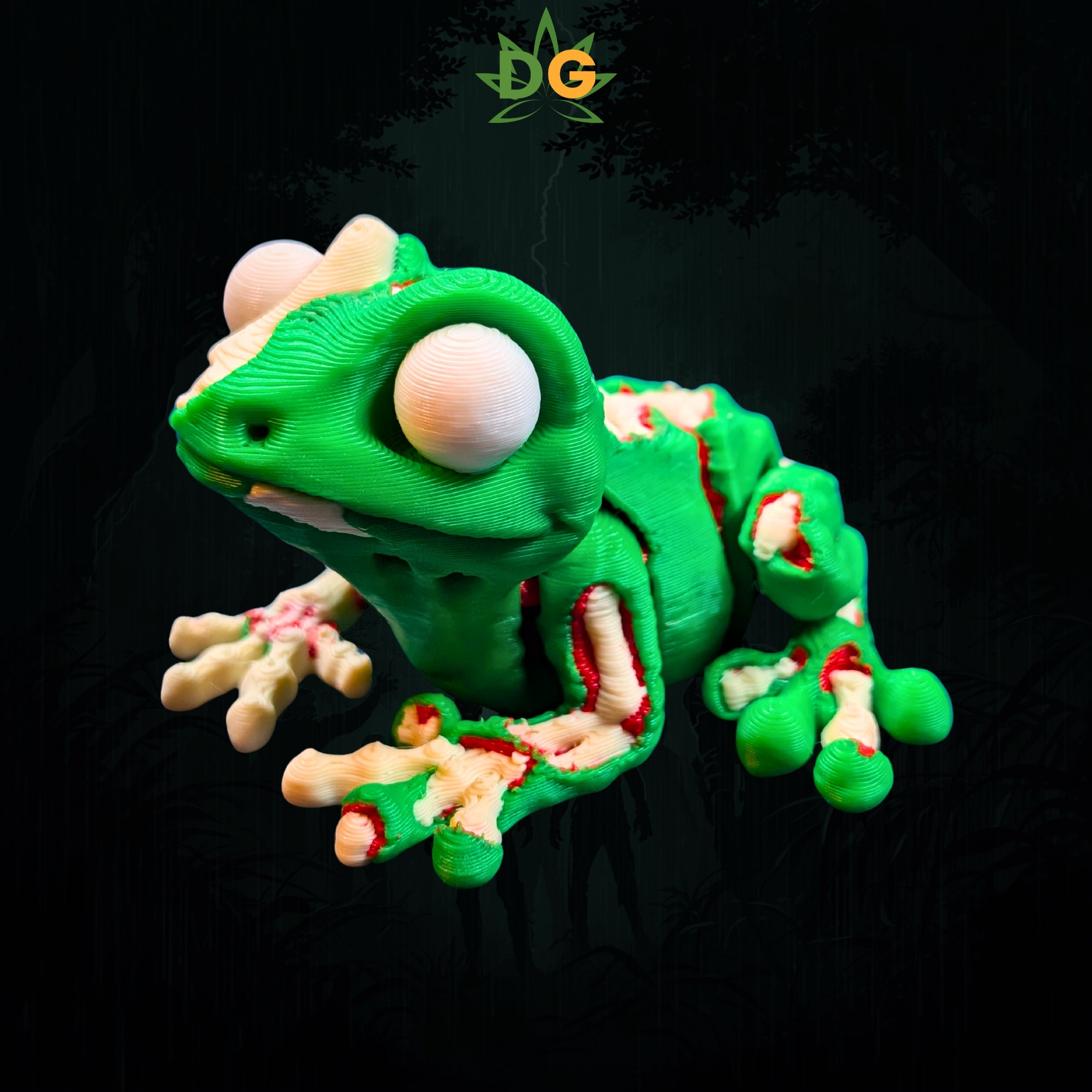 Mini Zombie Frog Flexi, Articulated Undead Amphibian Decor