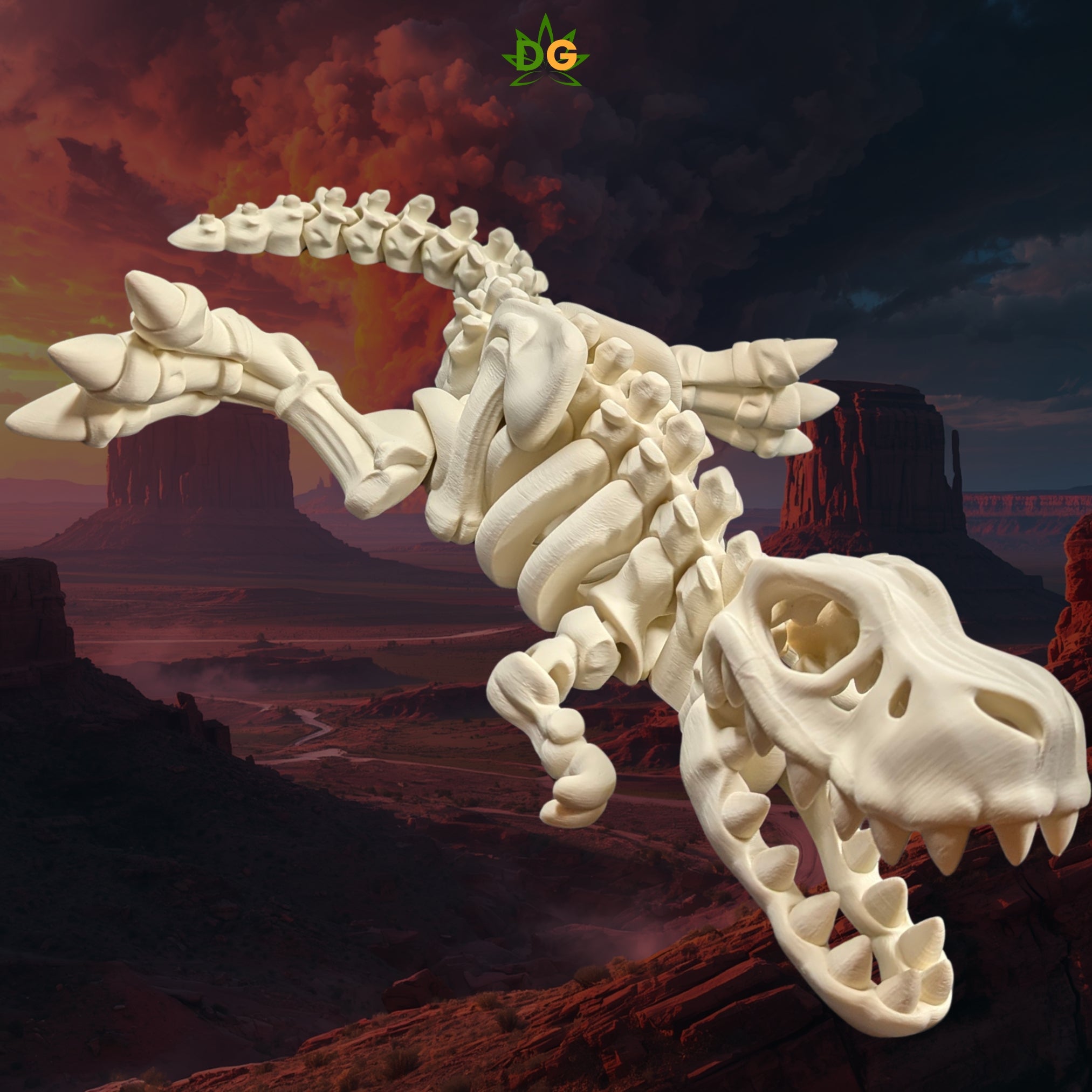XL T-Rex Skeleton Flexi Articulated Figurine 3D Printed