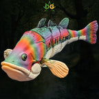 Articulated Rainbow Largemouth Bass Figurine Fidget Desk Accessory 3D Printed