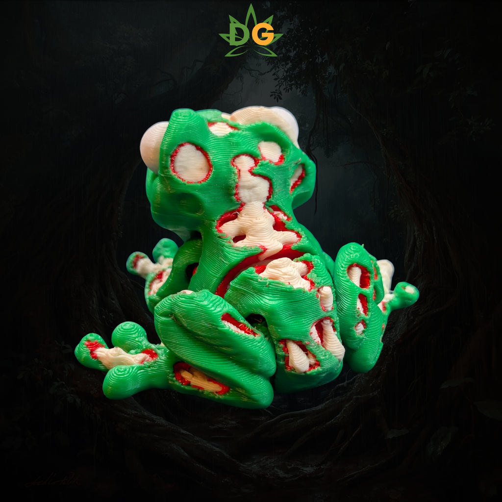 Mini Zombie Frog Flexi, Articulated Undead Amphibian Decor
