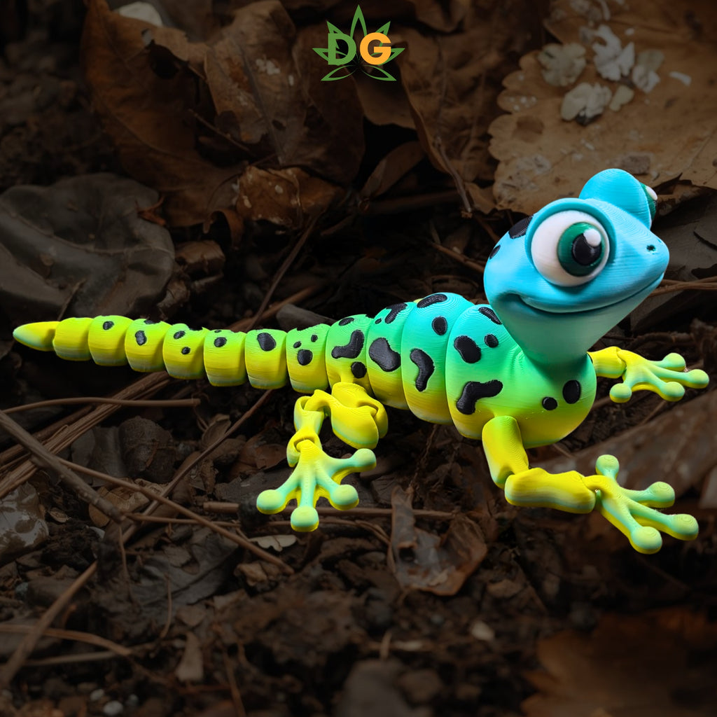 Flexi Gecko 3D Printed Fidget | Gradient Lizard