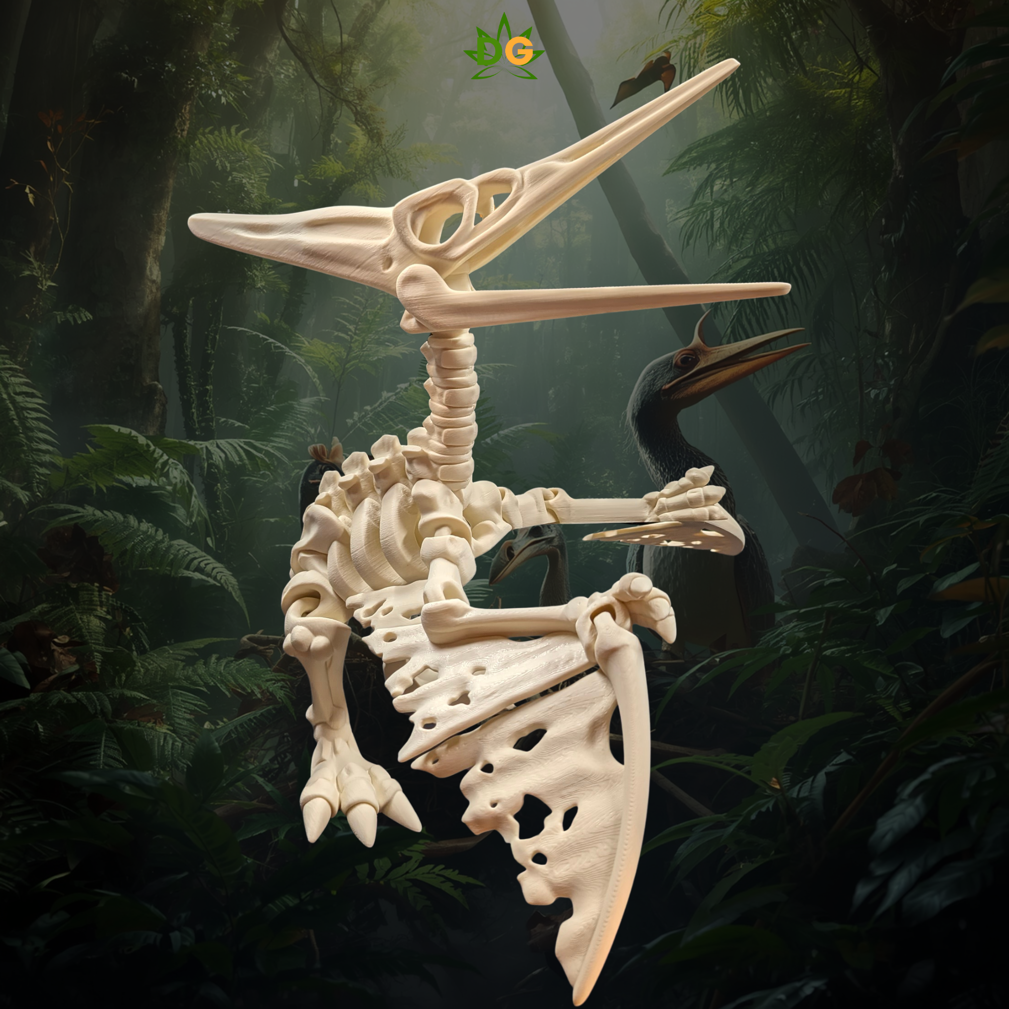 Posable 3D Printed XL Pteranodon Flying Dinosaur Fossil