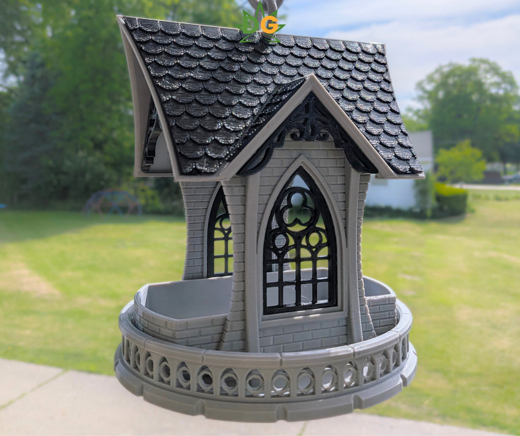 Hanging Gothic Castle Bird Feeder