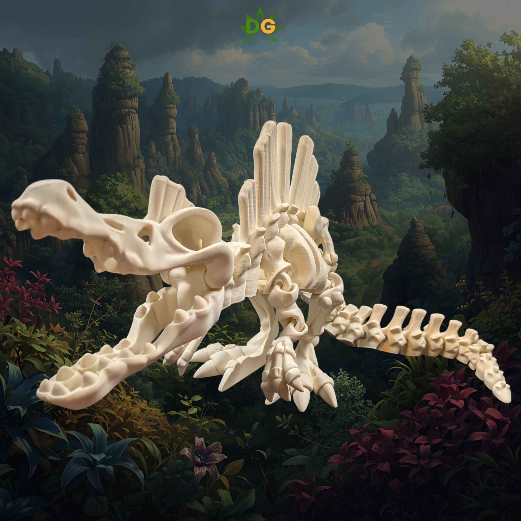 XL Articulated Spinosaurus Skeleton Figurine