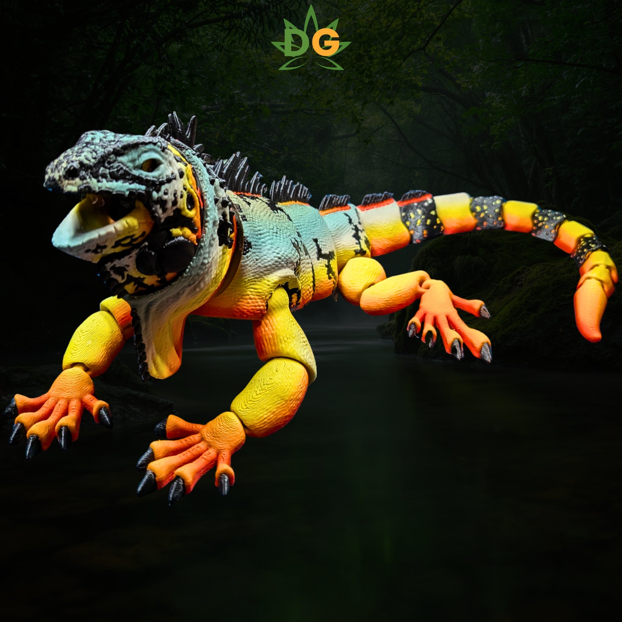 Realistic 3D Printed Iguana Flexi