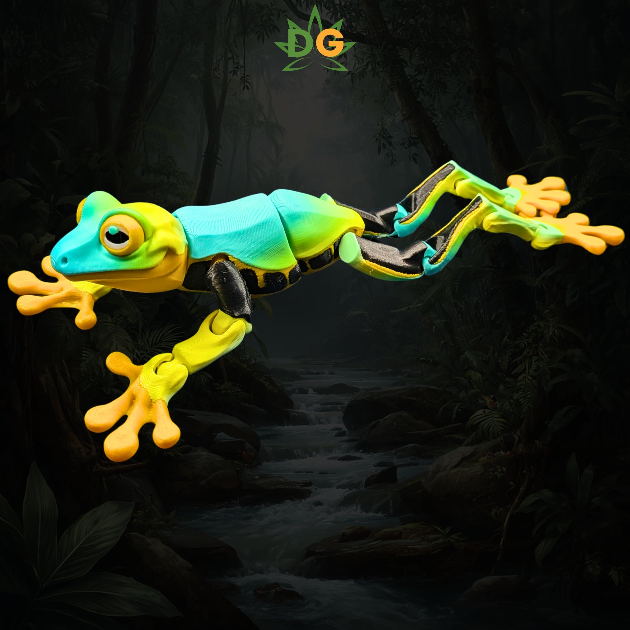 Articulated Tropical Tree Frog Figurine