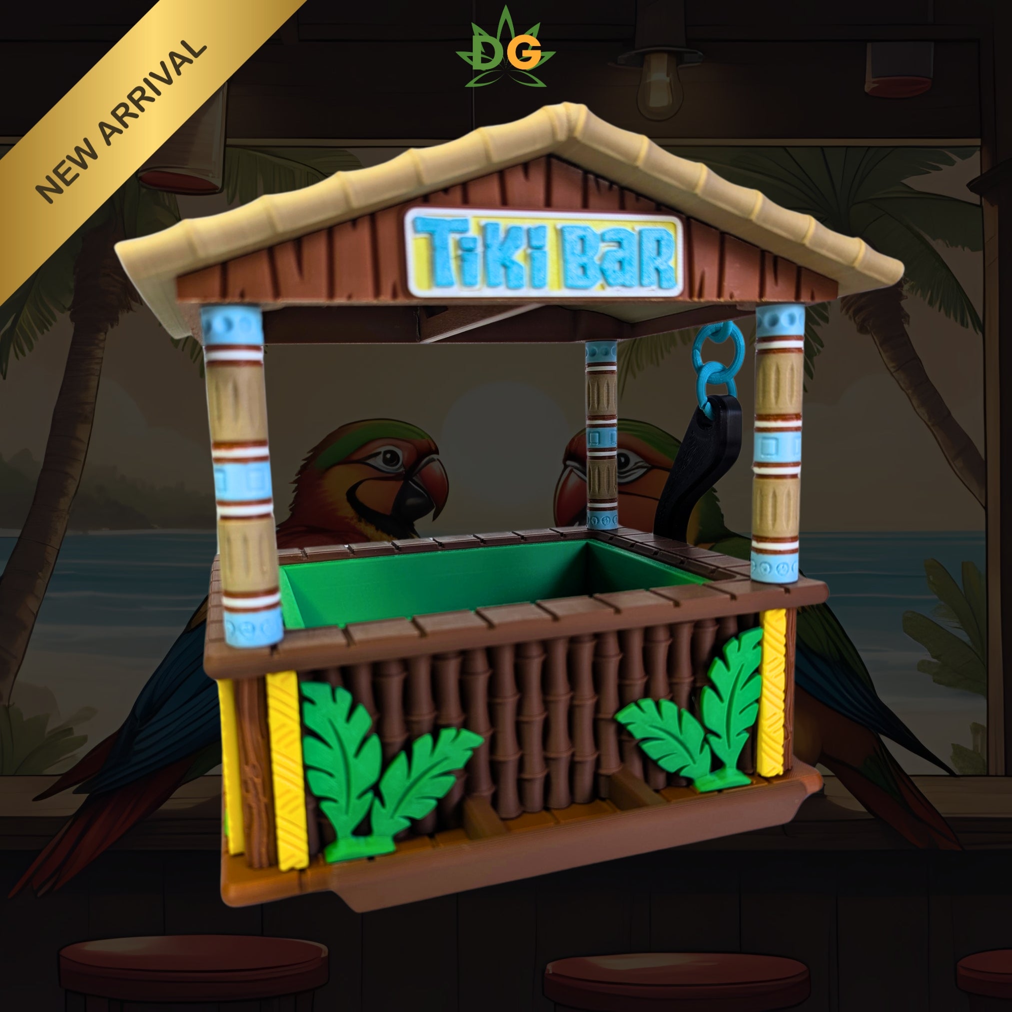 Tropical Oasis Bird Feeder - Miniature Tiki Bar for Your Garden