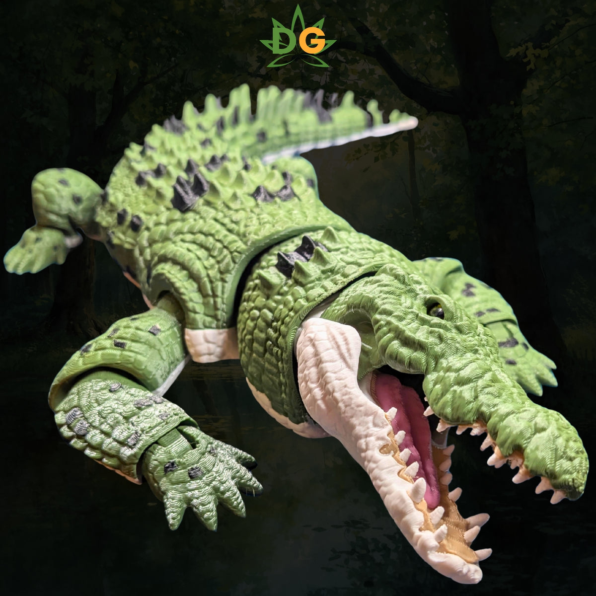 XL Flexi Saltwater Crocodile | 3D Printed Articulated Reptile Figure
