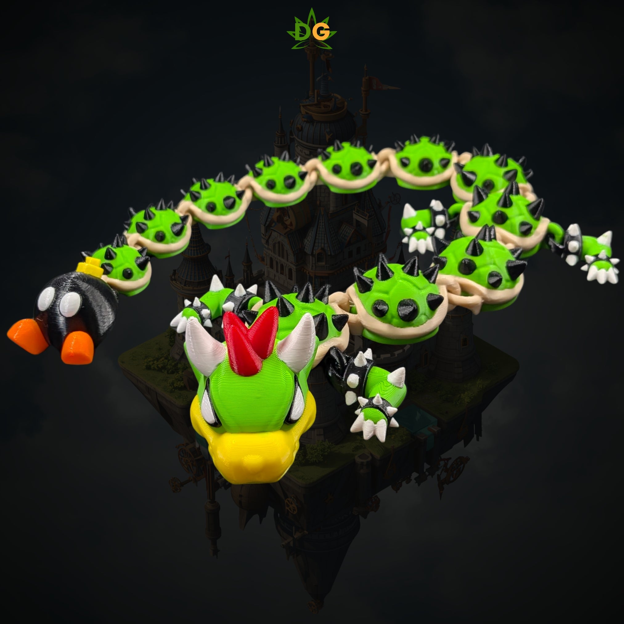Final Castle Boss Flexi Dragon - Articulated 3D Printed Retro Gaming Beast
