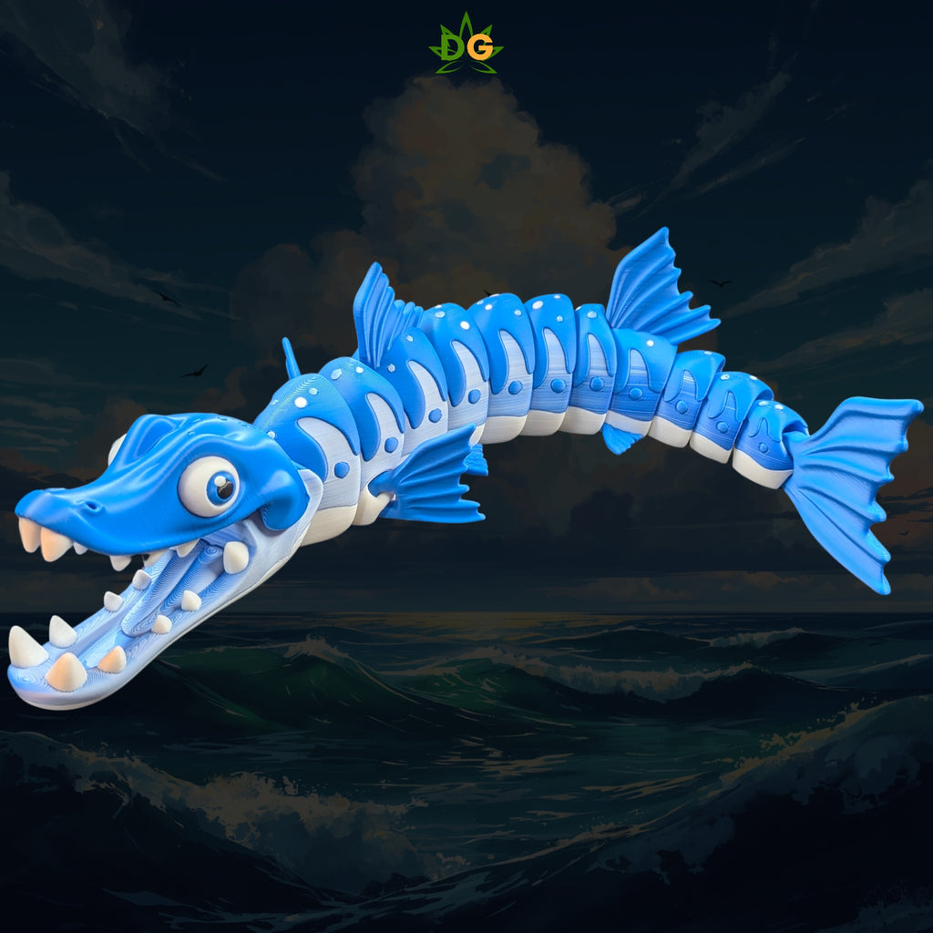 XL Articulated Barracuda Flexi - 3D Printed Ocean Predator Figure