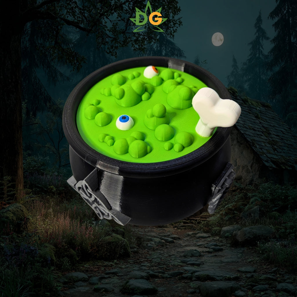 Spooky Witch's Cauldron Candy Jar - Bone Handle & Celtic Knot - The Perfect Halloween Decor