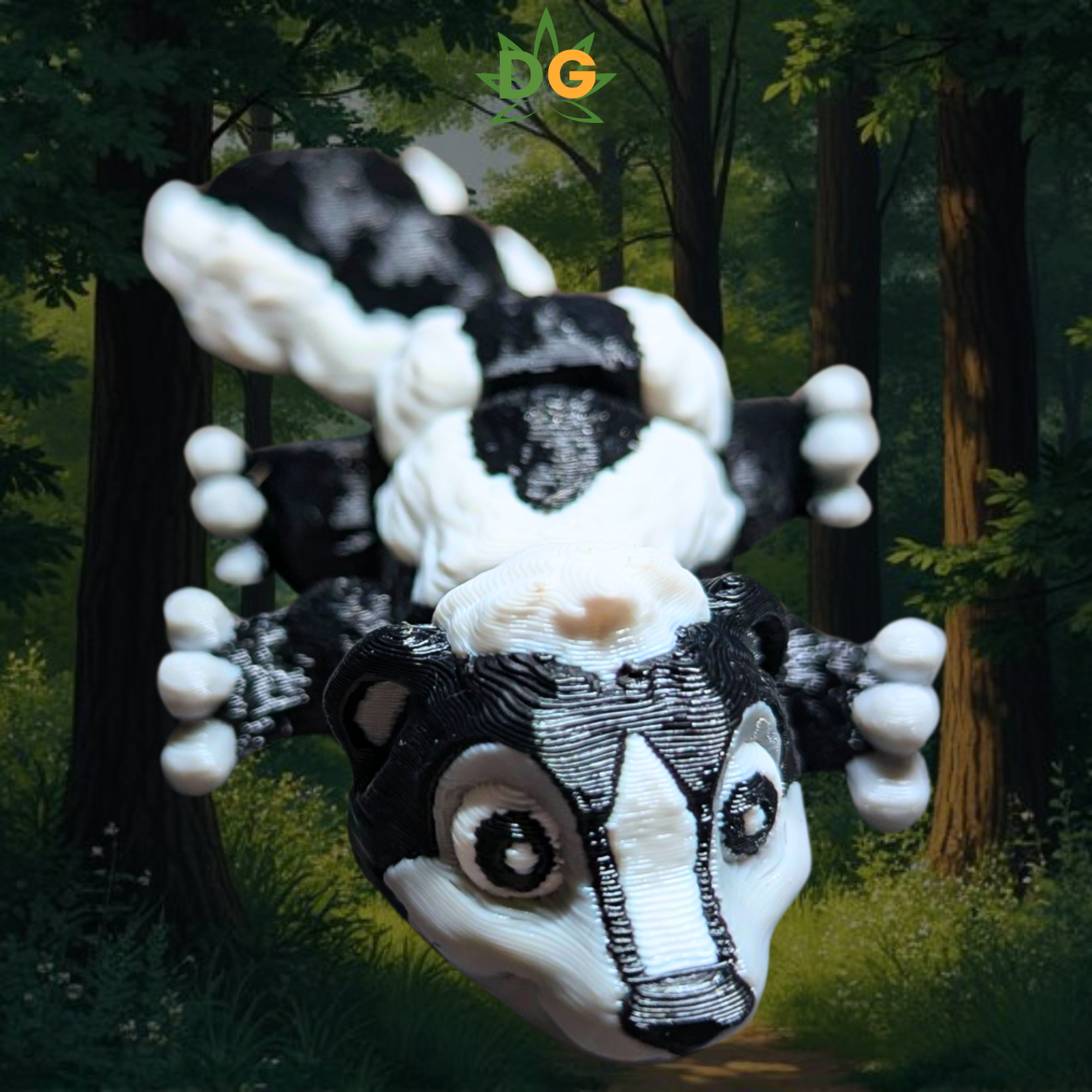 Flexi Skunk with a forest behind him