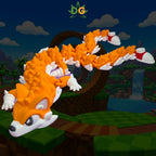 Double Tailed Fox Dragon Flexi, Articulated Gamer Decor
