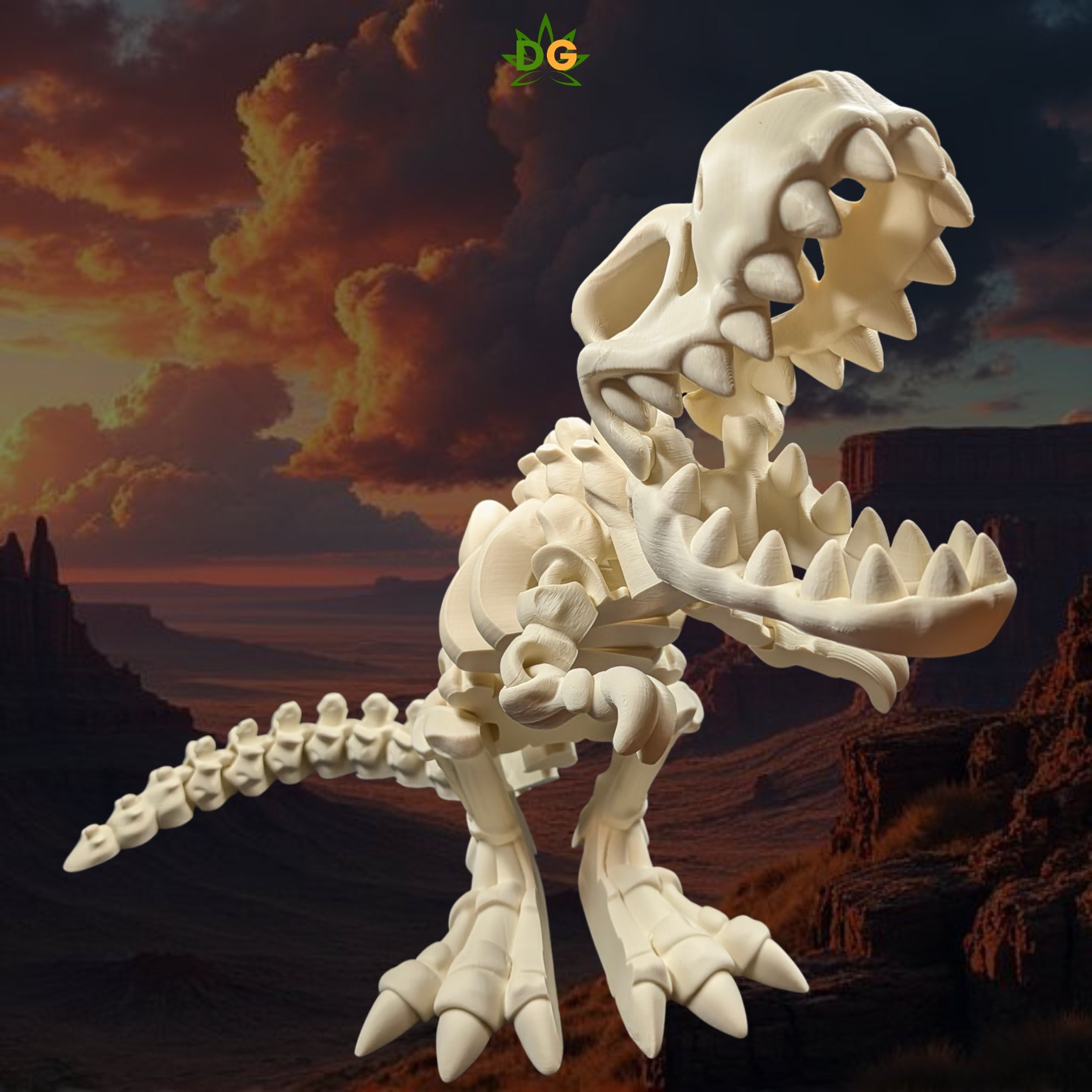 XL T-Rex Skeleton Flexi Articulated Figurine 3D Printed
