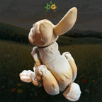 Woodland Bunny Figurine, Flexible Rabbit Fidget and Spring Decor, 3D Printed