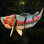 Articulated Rainbow Largemouth Bass Figurine Fidget Desk Accessory 3D Printed