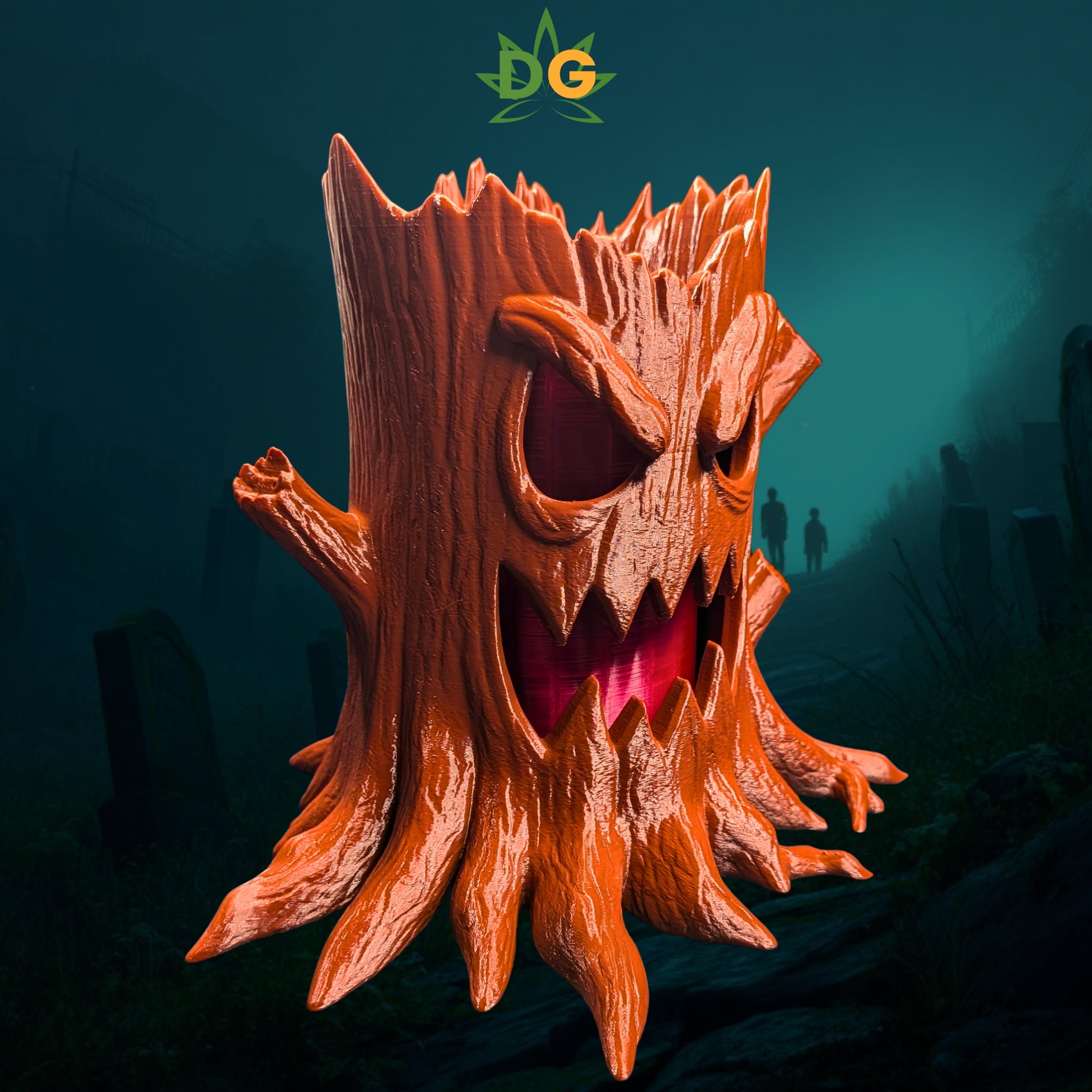 Scary Face Tree Stump Light