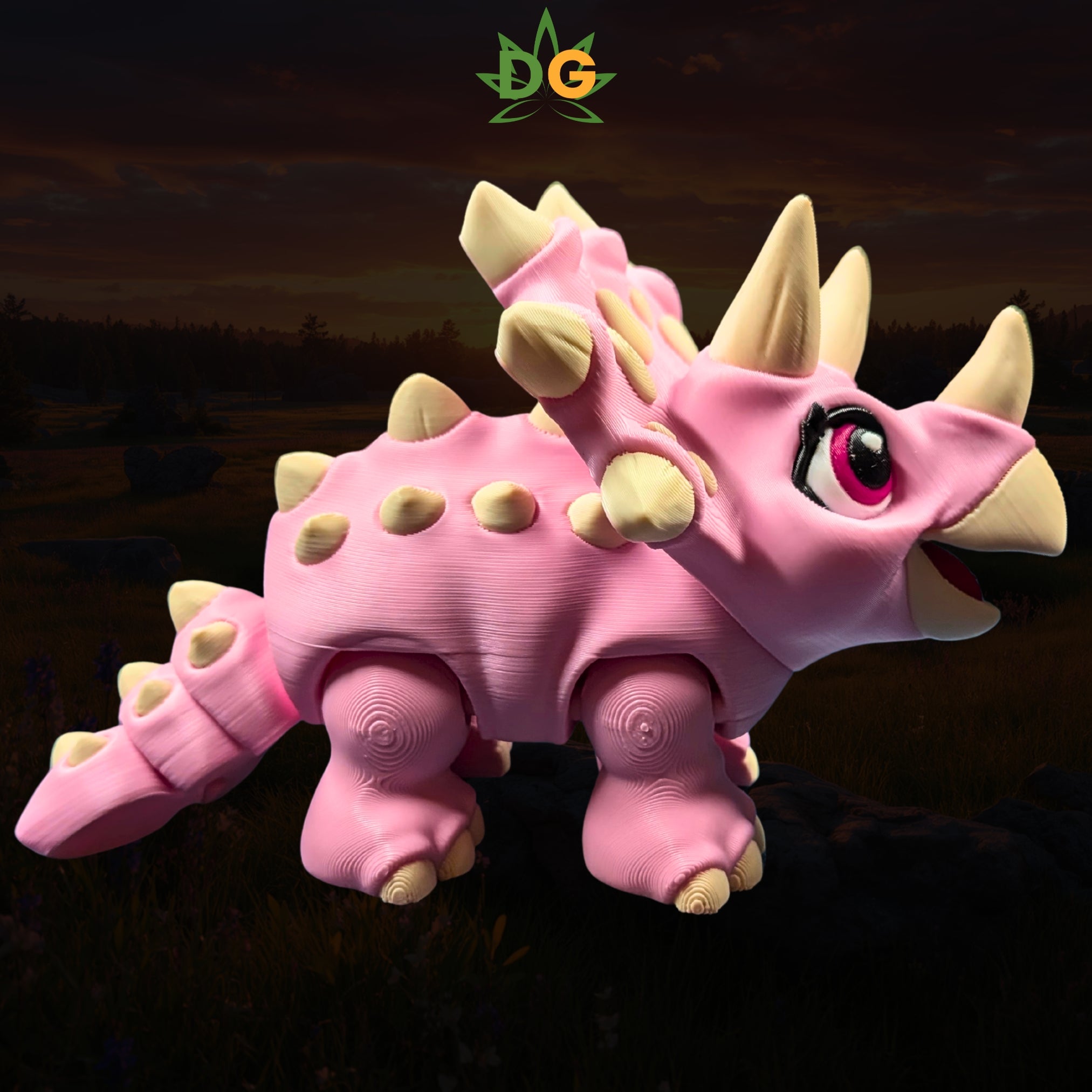 Baby Triceratops, Posable Dino Figure