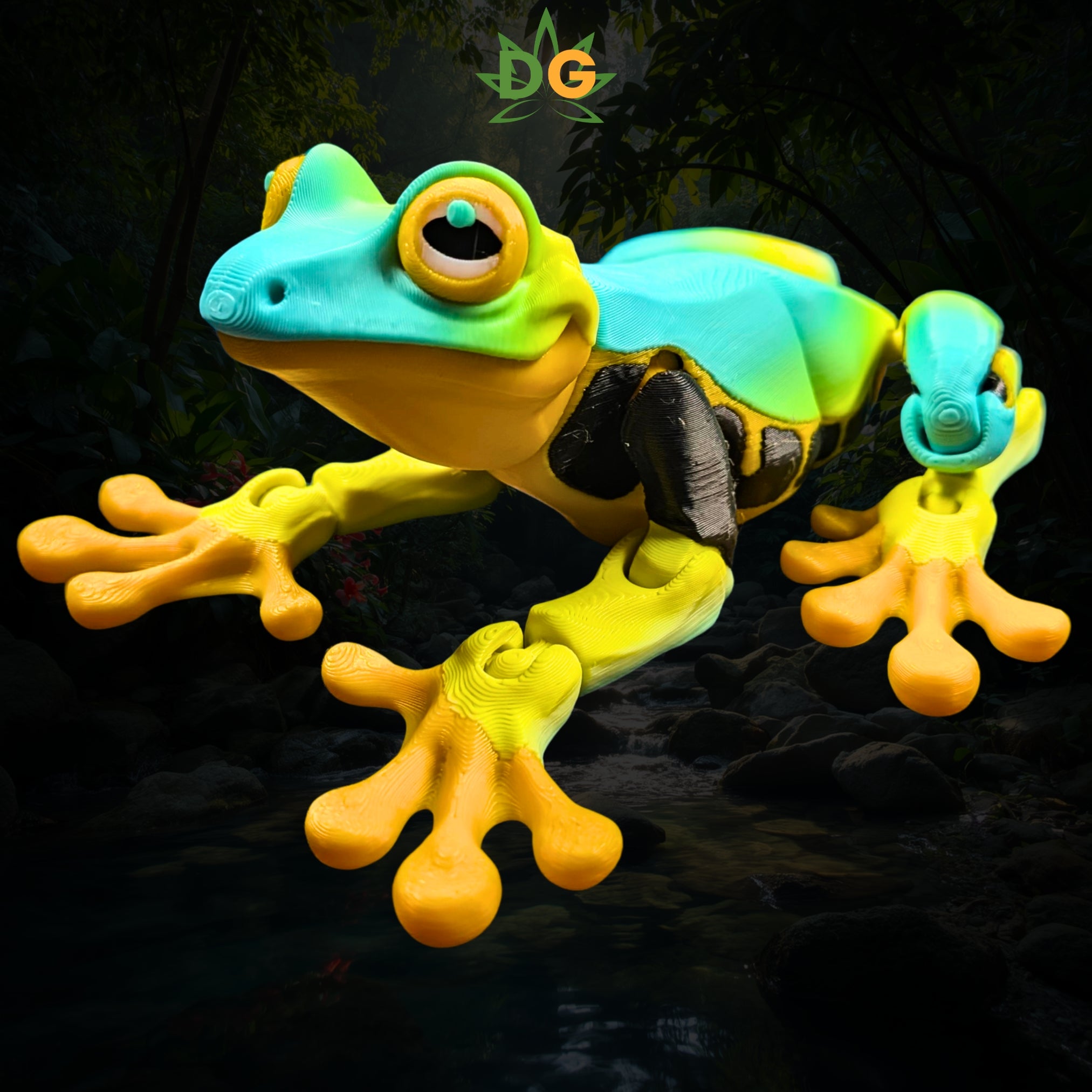 Articulated Tropical Tree Frog Figurine