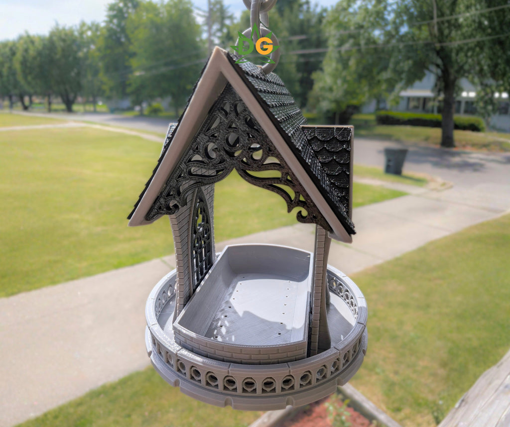 Hanging Gothic Castle Bird Feeder