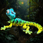 Flexi Gecko 3D Printed Fidget | Gradient Lizard