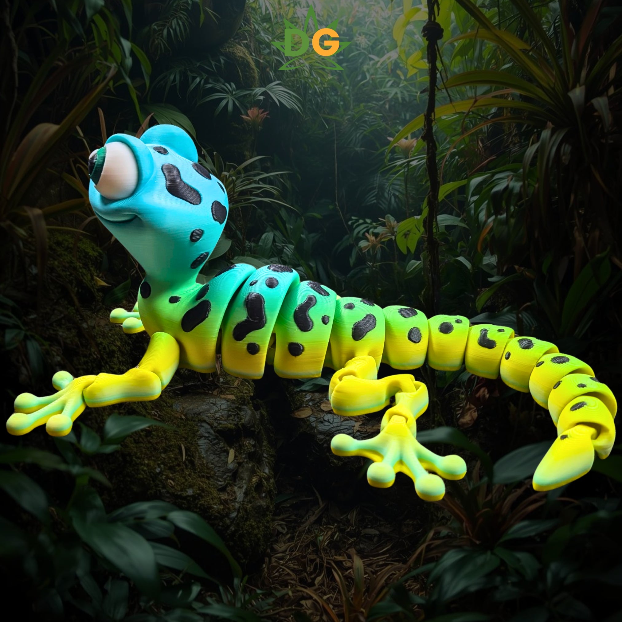 Flexi Gecko 3D Printed Fidget | Gradient Lizard