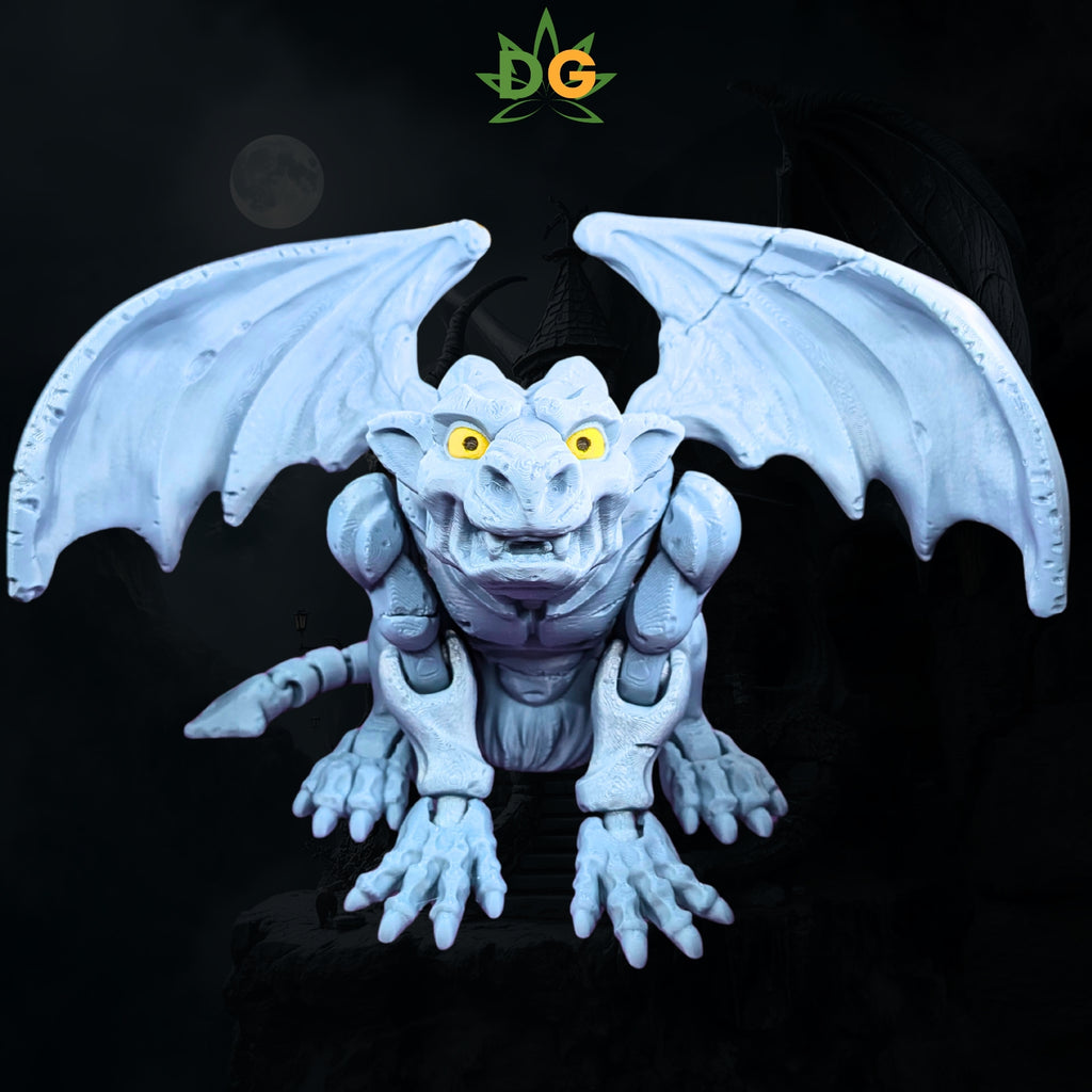 Articulated Gargoyle Figure with Posable Wings and Tail, 3D Printed