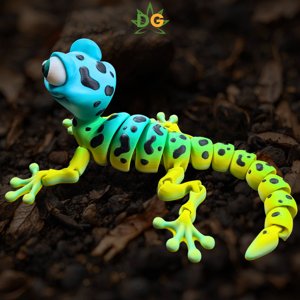 Flexi Gecko 3D Printed Fidget | Gradient Lizard