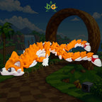 Double Tailed Fox Dragon Flexi, Articulated Gamer Decor