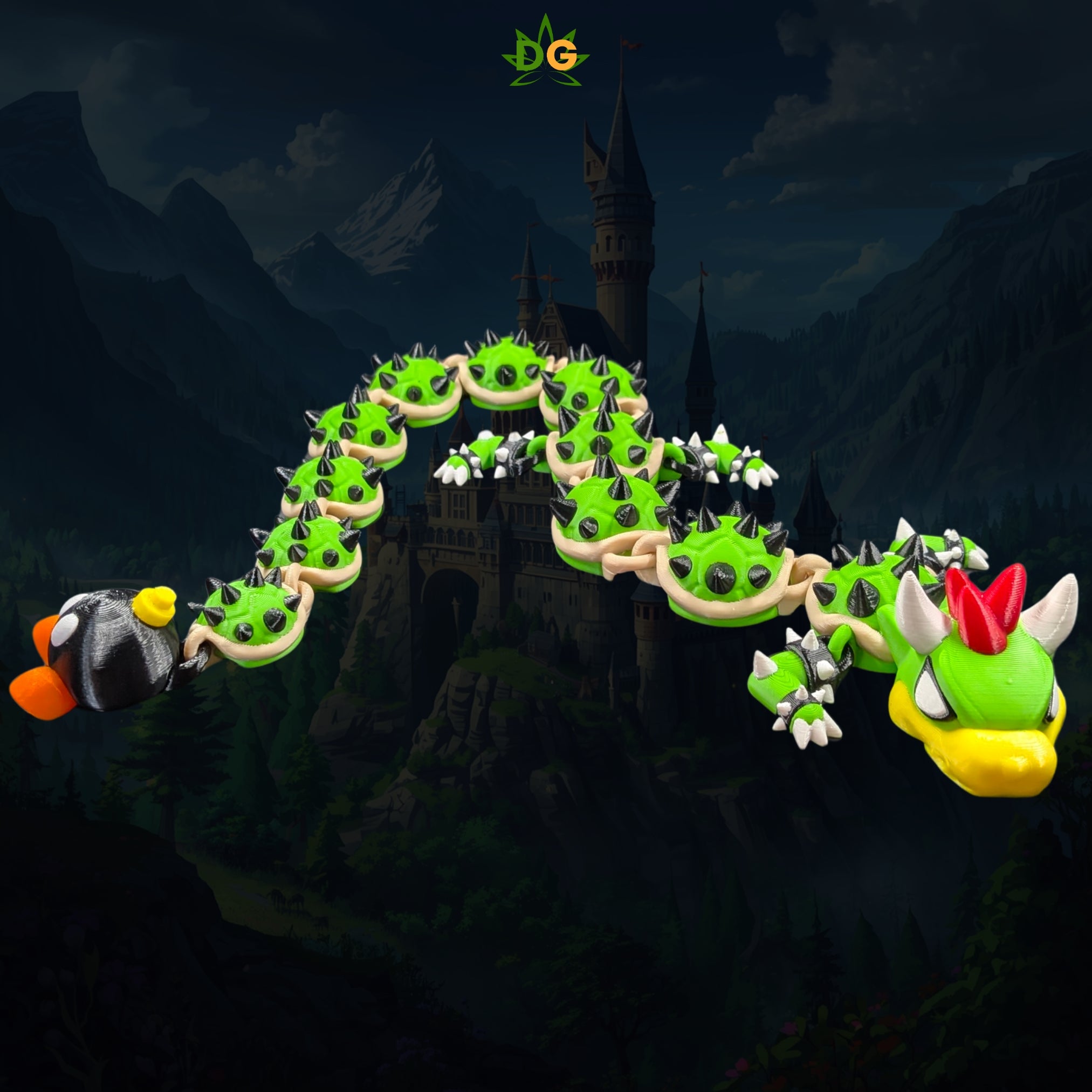 Final Castle Boss Flexi Dragon - Articulated 3D Printed Retro Gaming Beast